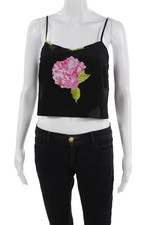 Canotta donna French Connection scollo a scoop spalline spaghetti floreale taglia 0