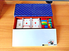 Set Poker Vintage 2 Mazzi Carte Ramino Fiches Cofanetto Custodia Valigetta