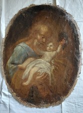 Antico Dipinto Ad Olio Su Tela