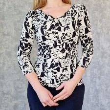 Maglia 3/4 blusa 38 M classica nera bianca mezza manica elasticizzata business