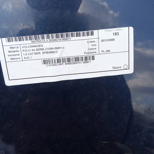 6n0823031h cofano ant - 6n0823031h,