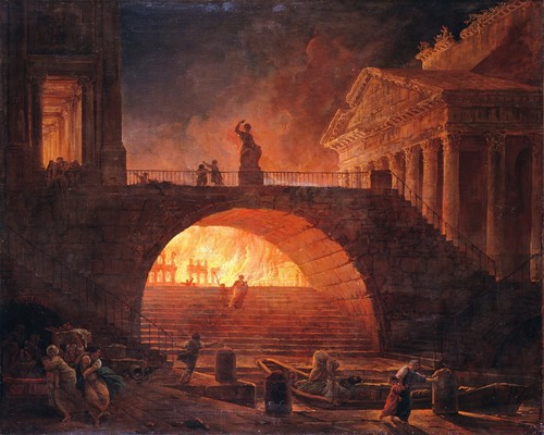 Hubert robert fuoco - hubert, di