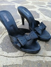 Sandali scarpe donna Polloni in pelle nera, tg. 38 tacco 11, usate buono stato