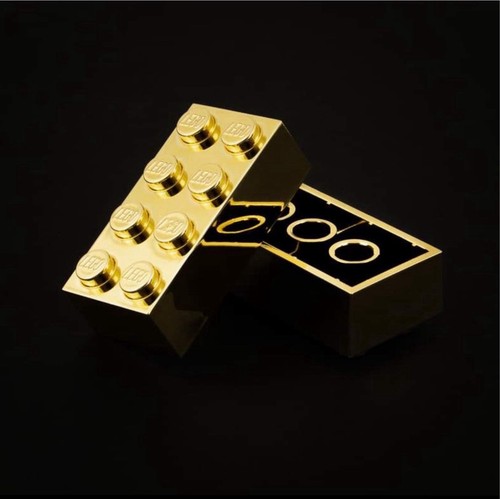 Lego mattoncino oro cromato