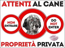 Targa cartello attenti cane - targa,