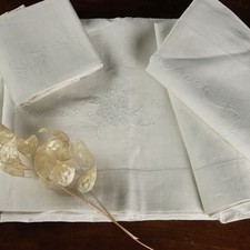 Antico Lenzuolo Lino Singolo con Federa Lino Inizi 900 Italia Originale