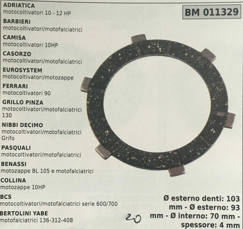 Disco frizione bcs - frizione,