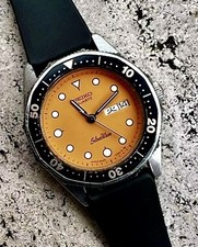 DIVER VINTAGE SEIKO SILVER WAVE LADY 2a23 012a JDM ORANGE WORKING OK