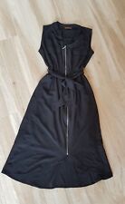 Abito lungo donna sexy, vestito lungo nero zip cinturino fiocco,abito da sera