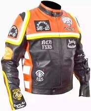 Giacca Moto HDMM Mickey Rourke Marlboro Uomo Vintage Biker Pelle di Vacchetta.