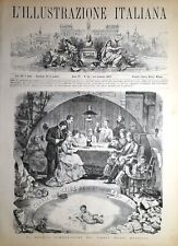Stampa antica LA TOMBOLA DI NATALE 1877 Antique print