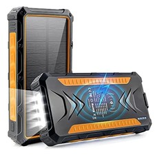 DJROLL Power Bank Solare 36000mAh Wireless Impermeabile Ricarica Rapida