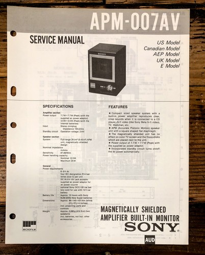 Sony apm 007 - sony, av