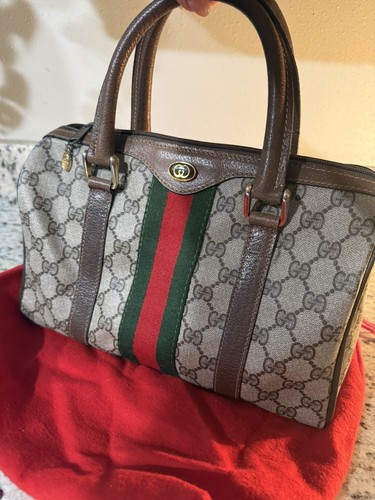 Gucci vtg brown leather - leather, boston