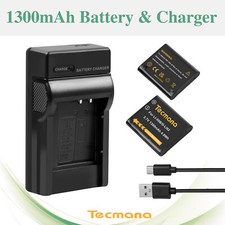 2X Batteria 1,3Ah per Olympus