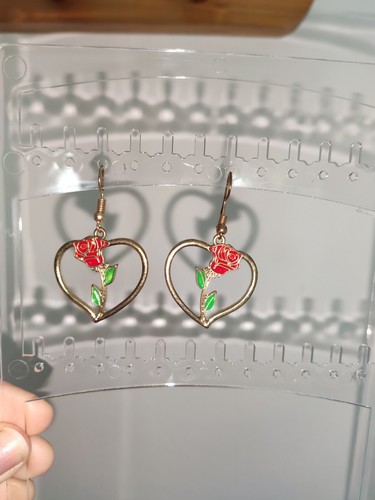 Orecchini con rosa - orecchini,