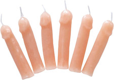 6 Candele in Colore Carne per