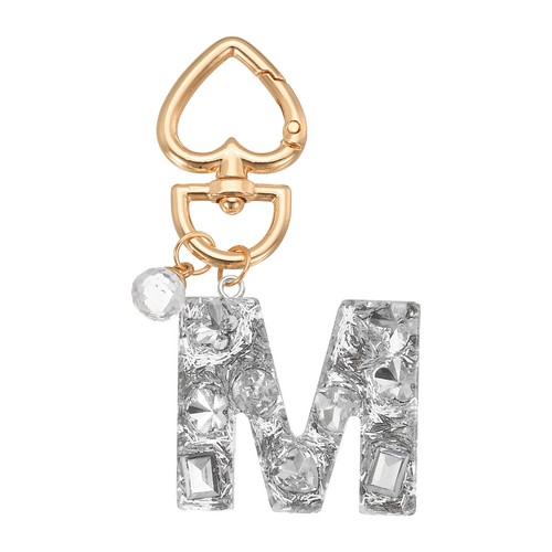 Keychain with letter silver - keychain,