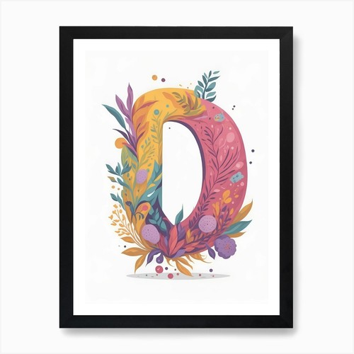 Quadro colorato lettera - , d