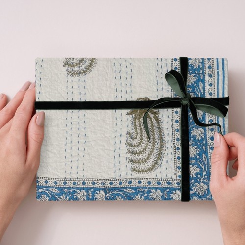 Trapunta kantha blu - trapunta, stampa