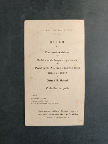 Menu hotel ville roma 27 - la,