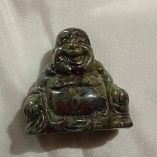 BUDDHA BUDAI In Pietra Verde.  Cristallo. "Il Buddha Felice"