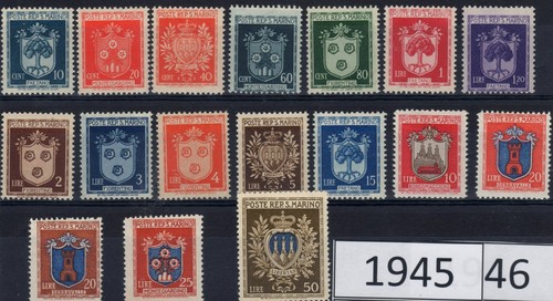 1945 san marino stemmi dei - marino,