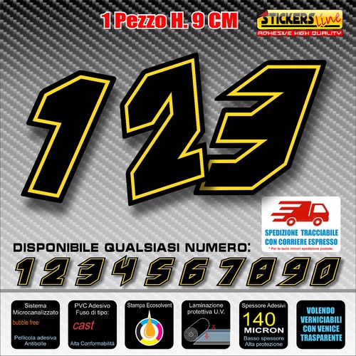 Adesivi numeri gara m11 - m11, n-g