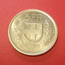 Svizzera Moneta 5 Franchi 1968 Nickel