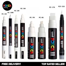 Pennarelli a vernice Uni Posca BIANCO - PC-1M 1MR 3M 5M 7M 8K 17K PCF350 - tutte le misure