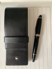 Penna stilografica Montblanc 146 con pennino 14K e custodia in pelle inclusa