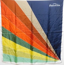 FOULARD 100% PURA SETA SILK VINTAGE DONNA DOLCE VITA LONGINES (1465) 88cm x 88cm