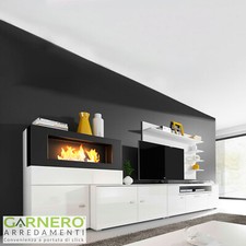 Parete attrezzata FIRE Gihome ® mobile soggiorno tv biocamino mensole moderno