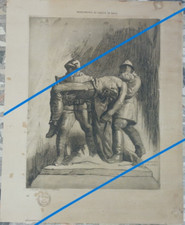 Pittore Angelo Landi Monumento ai caduti di Salò Lago Garda Brescia Acquaforte