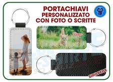 Portachiavi Personalizzato con Foto e Scritte in Similpelle Stampa su un Lato