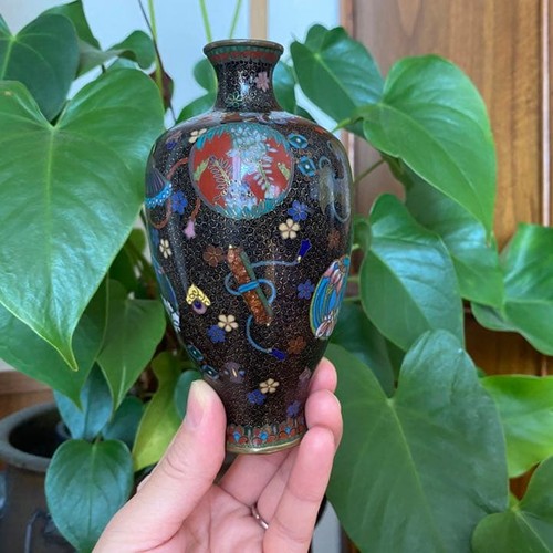 Vaso cloisonne epoca meiji - cloisonne,