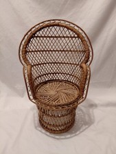 Sedia vintage in vimini pavone