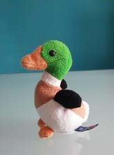 "TRUDI" peluche, Anatra colore bianco,nero,verde e marrone,altezza 12 cm.