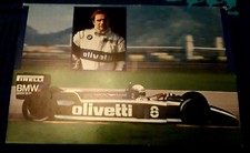 CARTOLINA ELIO DE ANGELIS BRABHAM BMW BT55 OLIVETTI GRAND PRIX TEAM cm. 15X10,5