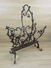 vecchio PORTARIVISTE porta giornali riviste lavori in OTTONE BRONZO Decorato di