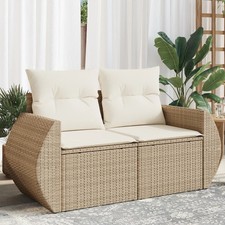 Garden Sofa Beige PE Rattan