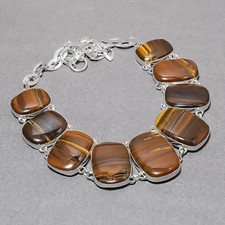 Collana gioielli etnici moda fatti a mano pietra preziosa occhio di tigre...