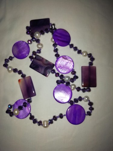 Collana lunga con - , perle
