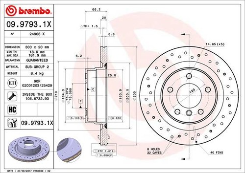 Disco freno brembo 9793 - brembo, 09.9793.1x