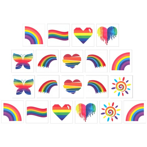 Fogli adesivo arcobaleno - 40,