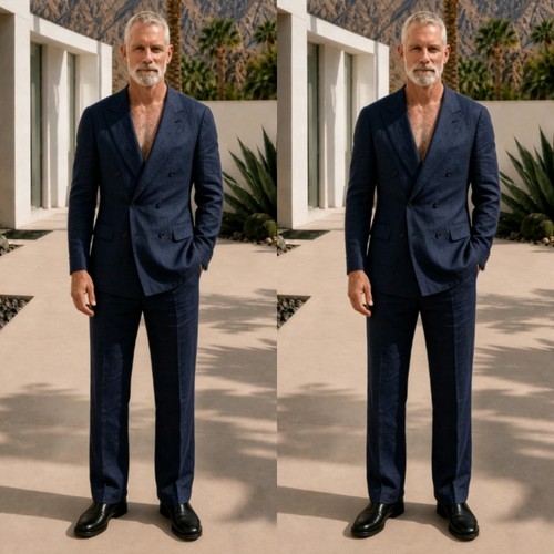 Tuta uomo blu navy - , lino