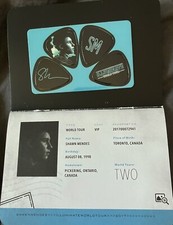 Shawn Mendes Guitar Picks Set 2017 Illuminate World Tour 4 plettri + passaporto RARO