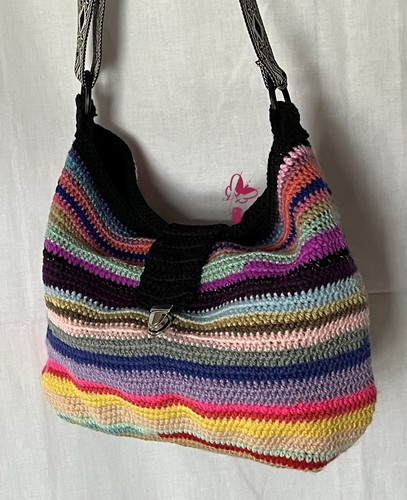 Borsa righe uncinetto - borsa, a