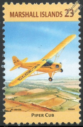 Francobollo aereo piper cub - francobollo,