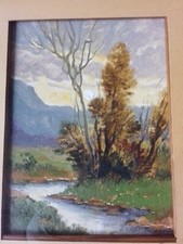 Leo Remigante (Saluzzo 1931- Cuneo 1999)."Riva di Fiume" Anni 70.Quadro, olio.
